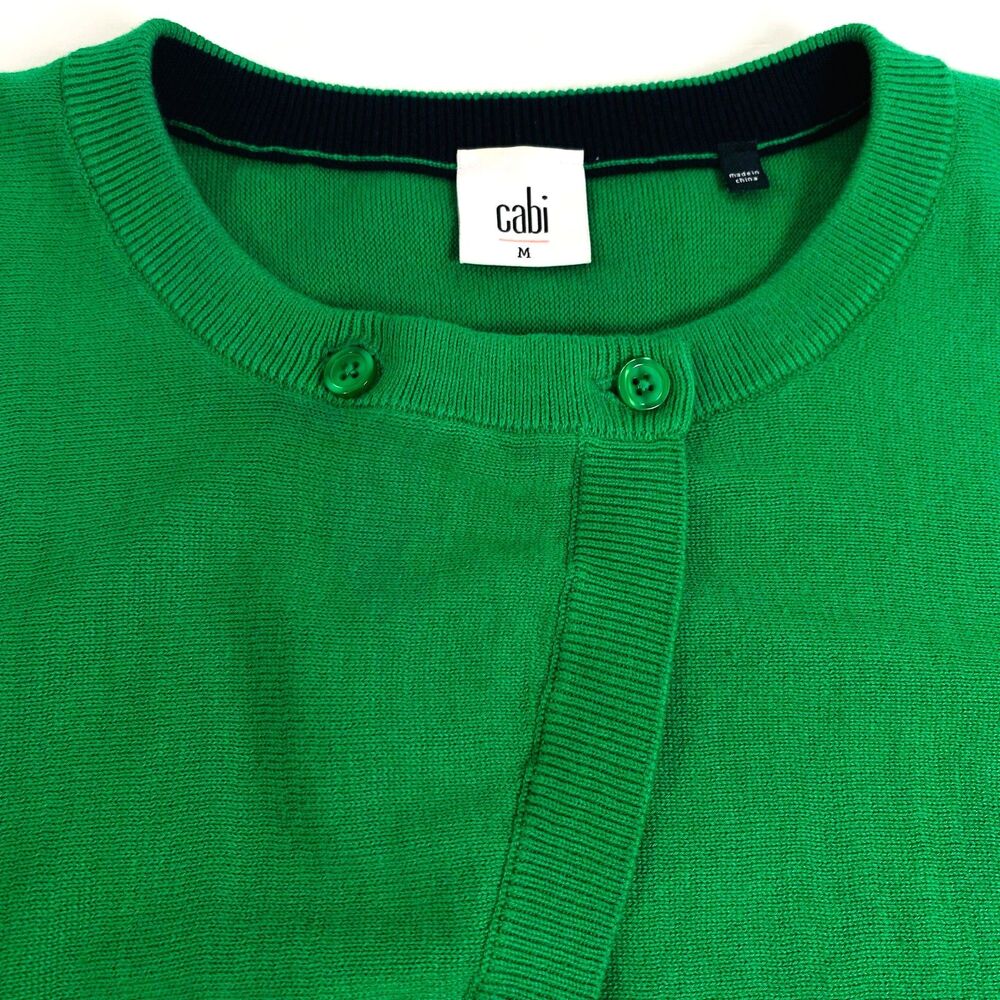 CAbi Piccolo Shrug Cardigan Sweater Womens Size Medium Kelly Green #5008 Crop - Picture 7 of 14